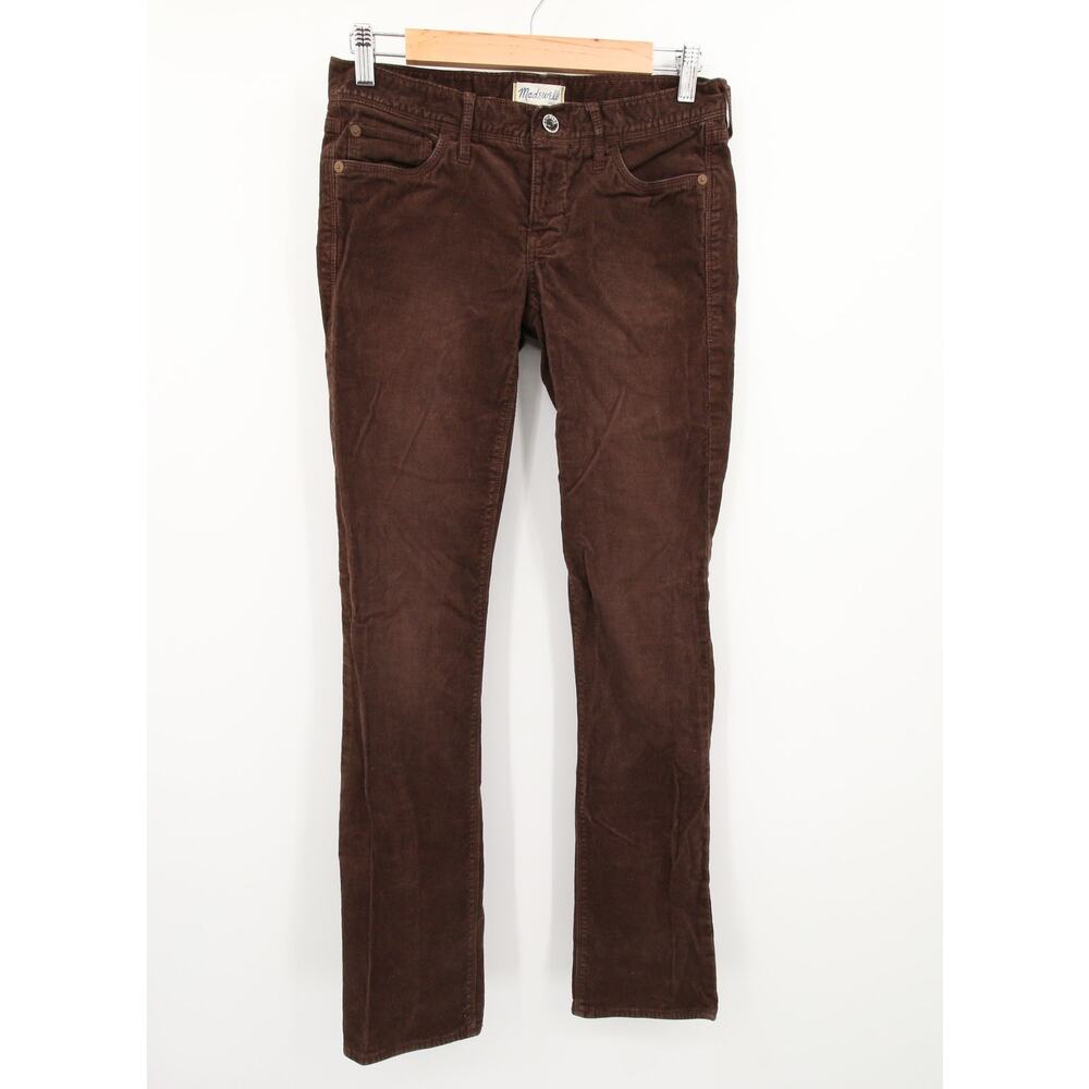 Madewell Pants Brown Corduroy Straight Leg Button Fly Fall Low Rise 25 x 32